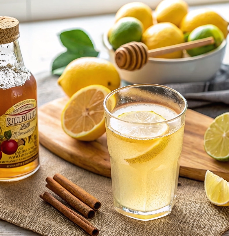 3 ingredient Mounjaro recipe drink with lemon, cinnamon, and vinegar