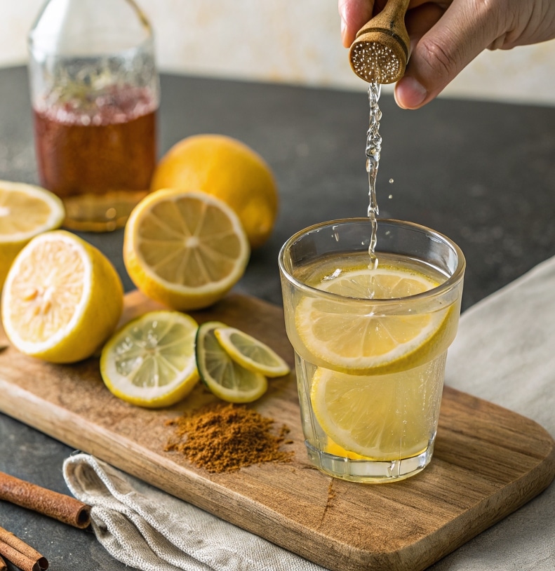Step one of making Mounjaro recipe — adding lemon juice