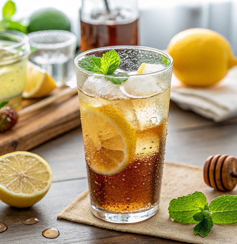 chilled mounjaro drink served with mint